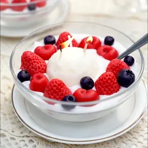 Fruit yogurt salad bow, Cherry Strawberry Scented Candles, valentine gifts, Girls Gifts, Girls' Room Accessories, Birthday Gifts, Candles, Scented Candles, Atmosphere Gifts, Sweet StyleDecoration