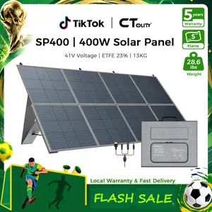 [Summerwins][Camping Essentials 2026/Camping Gear] CTOLITY SP400 400W Foldable Solar Panel 41V 10A for Outdoor Camping RV Power Station with 8F Bracket & 22% High Efficiency Charge power station fast Free Energy