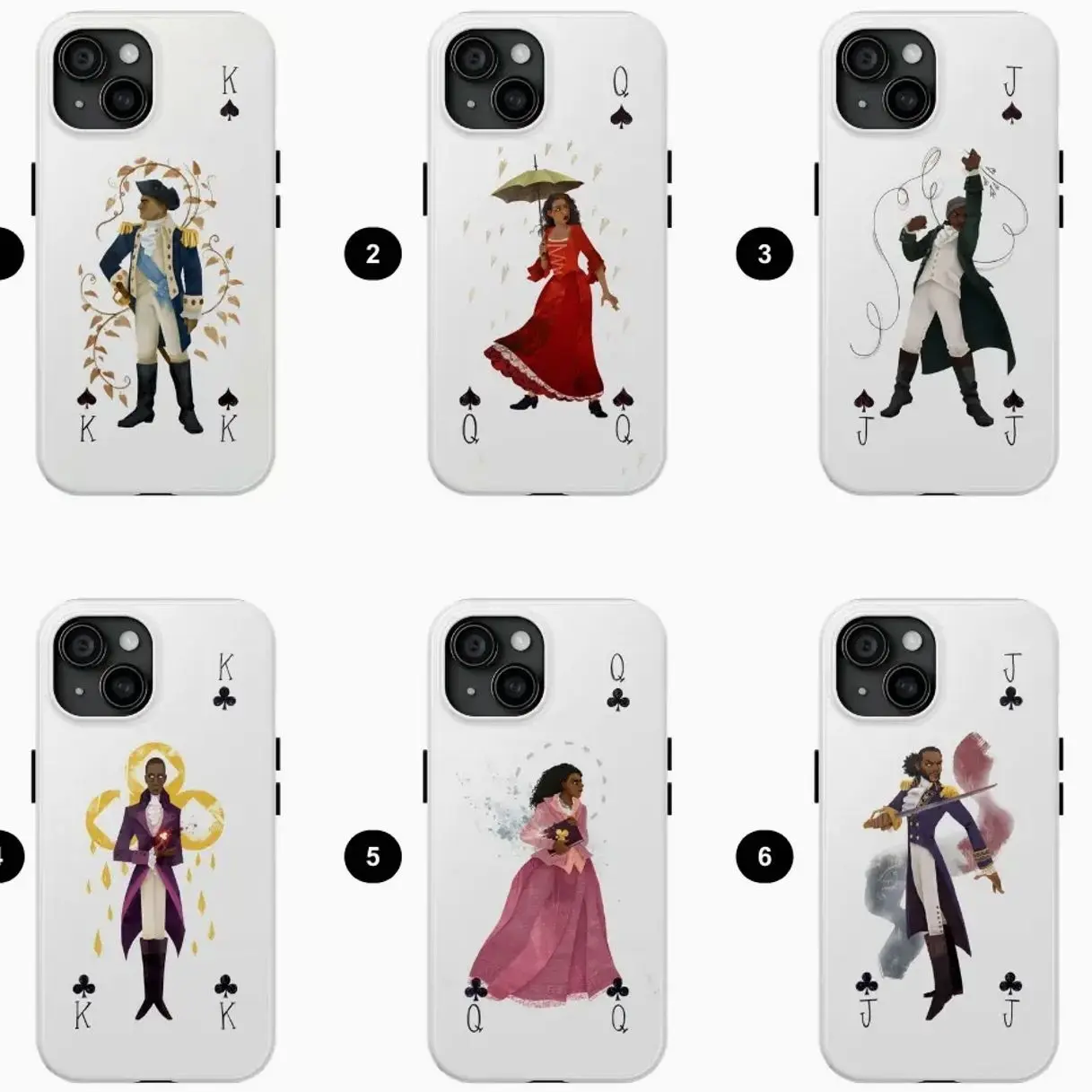 V2 Hamilton Character PhoneCase, An American Musical, Character Playing Cards Protective Accessory