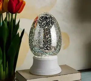8.5" Mercury Finish Glitter Egg by Valerie