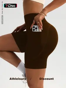 Women's Yoga Workout Shorts, Outdoor Fitness Tight Short Pants, Butt Lifting Waist Cinching Sporty Skinny Trousers for All Seasons