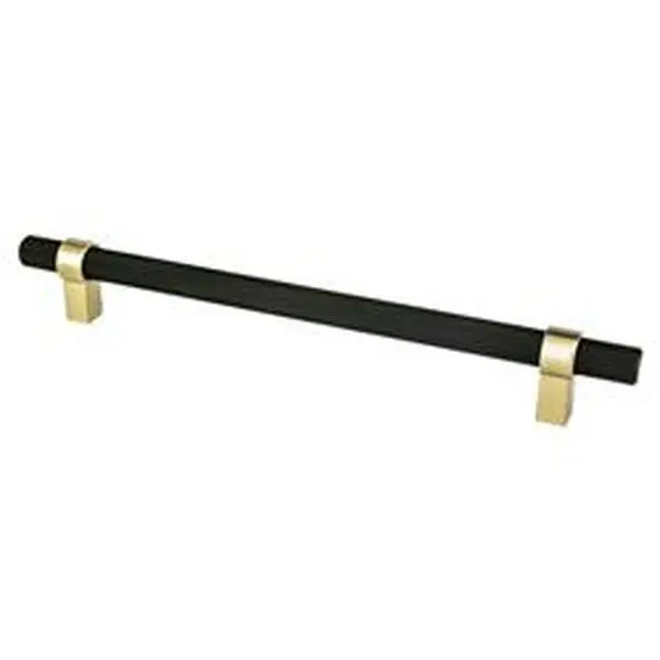 Matte Black & Brushed Gold Radial Reign Cabinet Pull, 224mm Center-to-Center Cabinet and Door Hardware