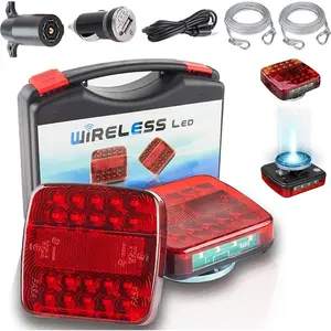 Wireless Trailer Lights Magnetic, upgrade Rechargeable Wireless Trailer Tow Lights LED Kit, IP65 Waterproof, 10-Hour Battery Life, 100 FT Signal Synchronization for Towing Truck Camper RV Boat Led Backlights
