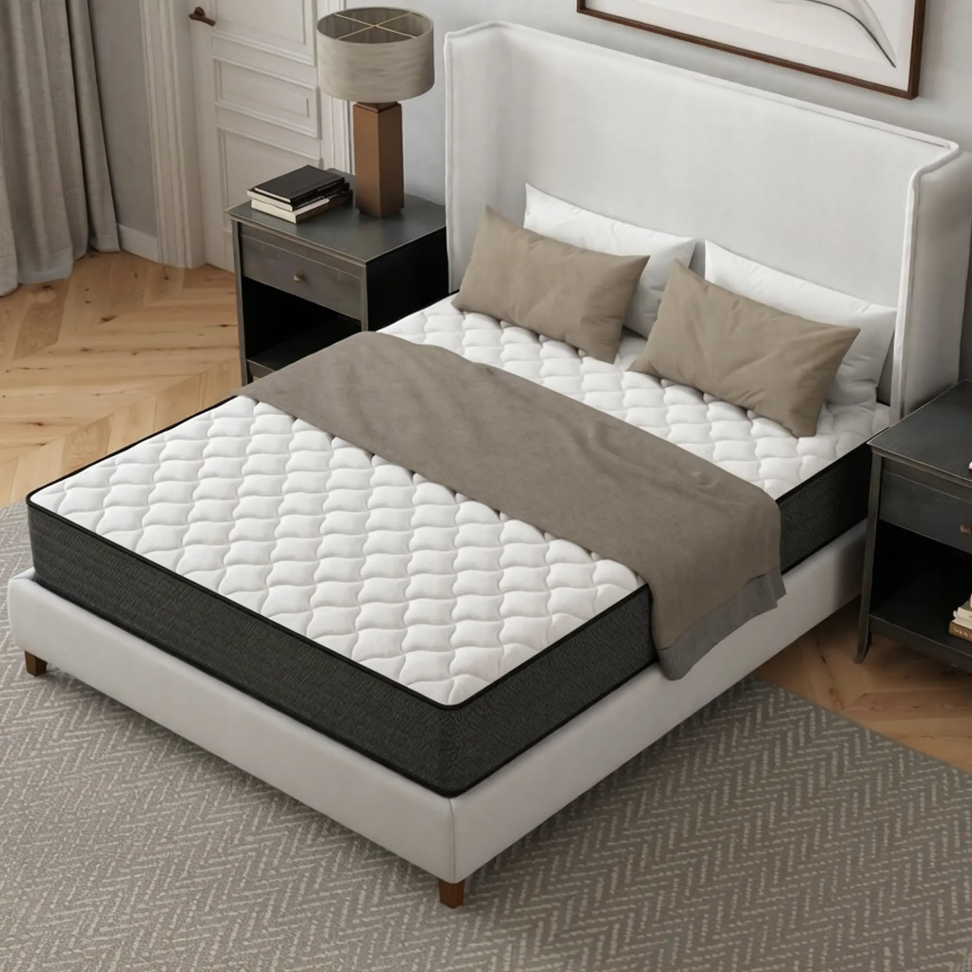 10/12 Inch Mattress Twin/Twin XL/Full/Queen/King Size,Cooling Gel Hybrid Mattress,Gel Memory Foam & Pocket Springs,Pressure Relief & Motion Isolation, Breathable & Cool Fabric, Medium Firm Bed in a Box, CertiPUR-US Certified, Made in USA