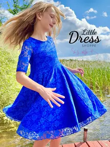 New! Royal Blue Lace Dress
