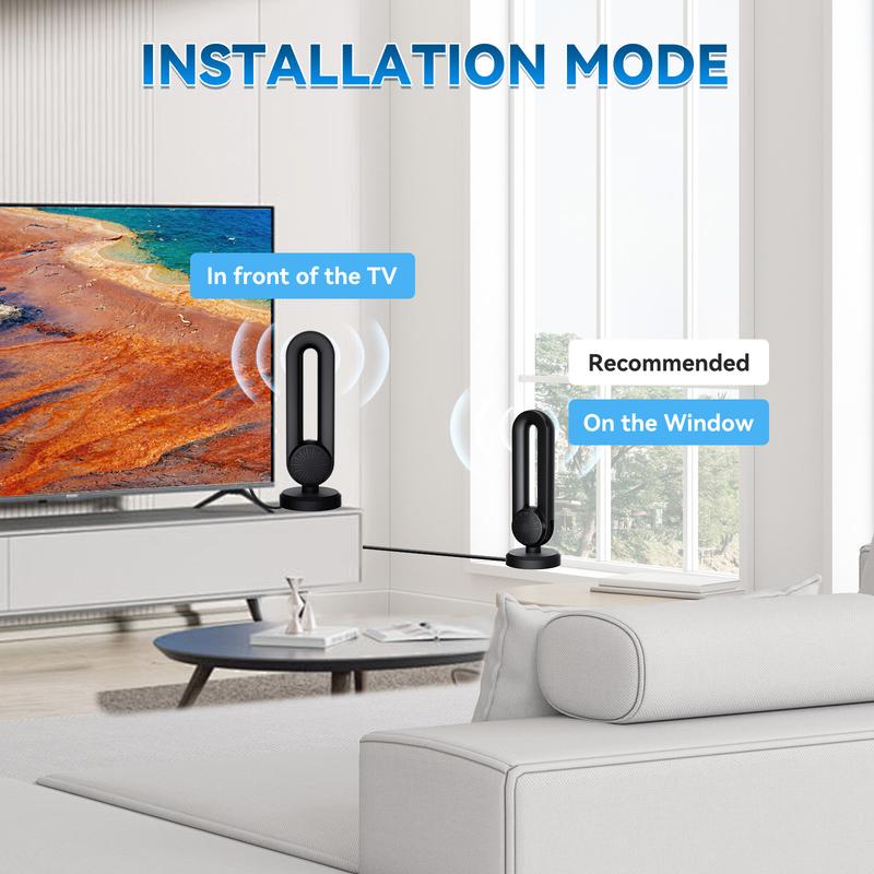 TV Antenna for Smart TV Indoor, Digital Indoor HD Antennas with Strong Magnetic Base, Easy Installation, Long Range Reception for Local Channels
