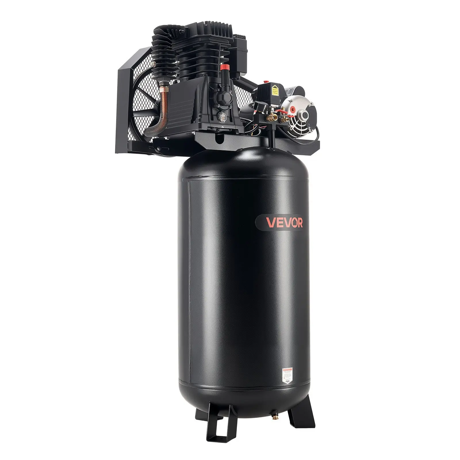 【DealsForYouDays】VEVOR 60 Gallons Heavy-Duty Air Compressor, 5HP 12 SCFM at 90PSI Air Compressors Max 145PSI Pressure, Oil-Lubricated Compressor Tank for Industrial Manufacturing, Large Workshops (230V 60Hz, No-Plug)