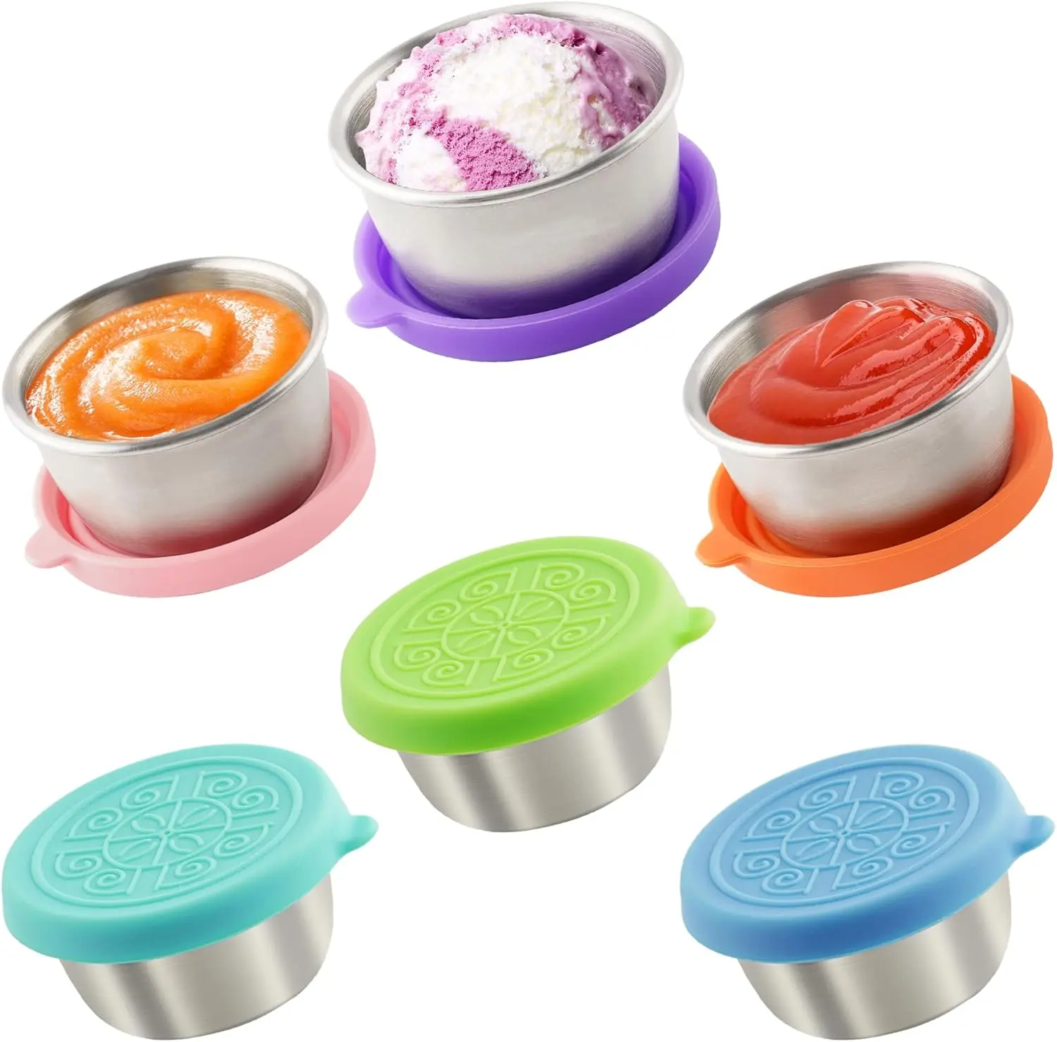 6x1.6 Oz Salad Dressing Containers With Lids, Small Leakproof Reusable  Stainless Steel Salad Dressing Container To Go For Lunch Boxes,Sauce  containers - TikTok Shop
