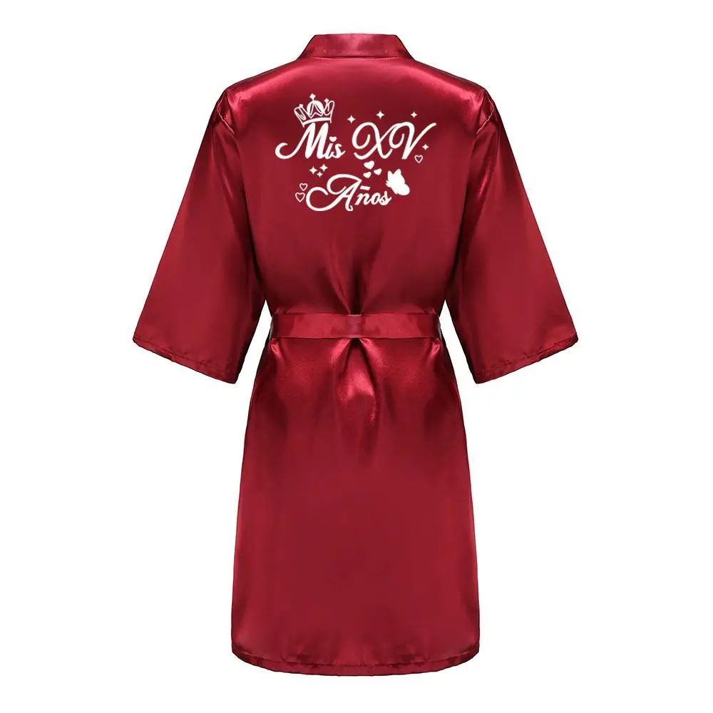 Mis Quince Años Bathrobe Mama de la Quinceañera Robe Woman Homewear Party Gift