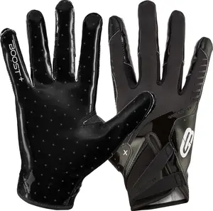 Grip Boost Solid Black Stealth 6.0 Boost Plus Football Gloves