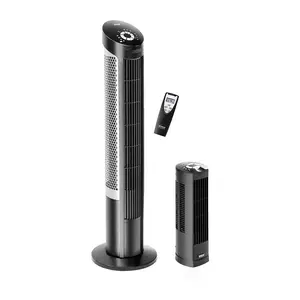 Seville Classics UltraSlimLine Tower Fan Combo Pack, Black