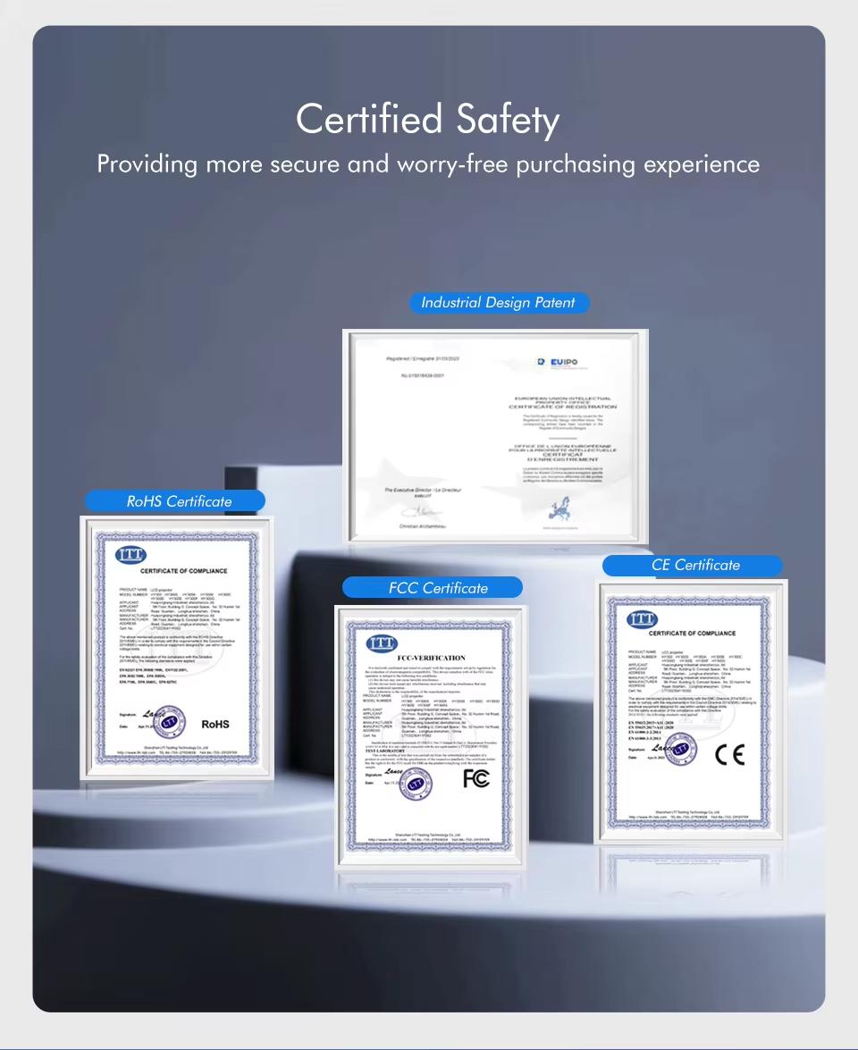 Magcubic HY450MAX 1100ANSI Projector 8K Decode Auto Focus 12W Speaker HDR10+ Android 14.0 Dual WiFi6 BT5.4 Fully Automatic Keystone 1.0:1 Throw Ratio Screen Recognize & Automatic Obstacle Avoidance Home Cinema, Movienight