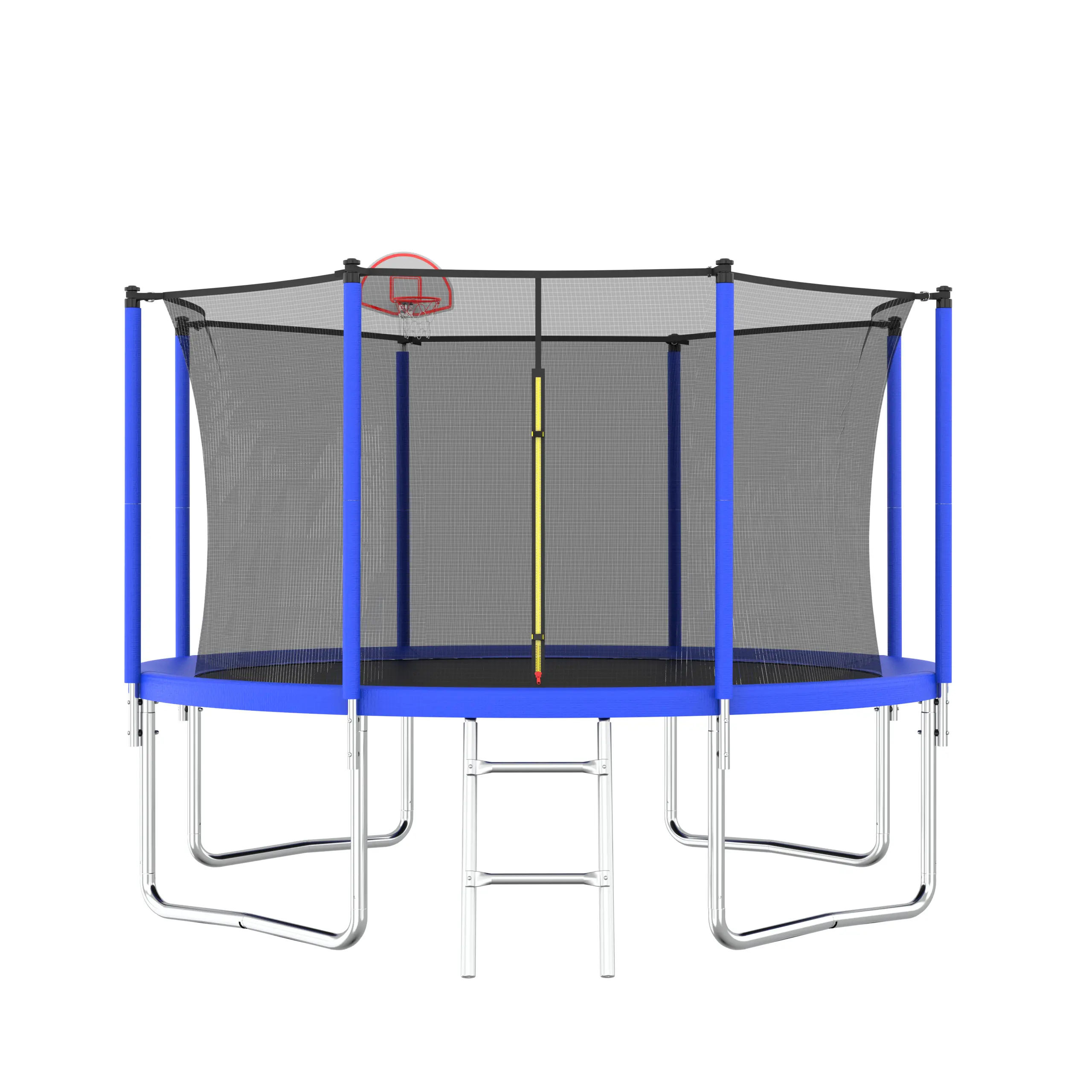 12FT Trampoline for Kids & Adults with Basketball Hoop and Ball, Recreational Trampolines with Safety Enclosure for Back Yard Outdoor