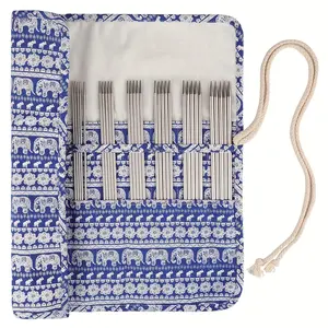 55pcs Double Pointed Knitting Needles Set, Sock Needles Set 7.87inch, Short Double Pointed Knitting Needles Set for Beginners, Double Ended Knitting Needles Set with Case, Steel Double Point Knitting Pins 11 Sizes 2.0Mm to 6.5Mm, Elephant