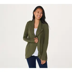 Susan Graver Weekend Jersey Knit Crossover Cardigan