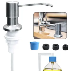 Soap dispenser for kitchen sink, chrome stainless steel countertop dish soap dispenser pump with 47" extension tube kit | E