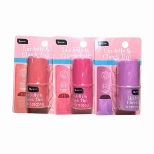 Bpures Lip Jelly & Cheek Tint 3-pc Set Coral Peony and Plum Gloss Lipgloss for Natural Glow long-lasting Cosmetics