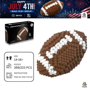 KADELE Football Building Blocks Set- DIY STEM Construction Kit, Football Fan Collectible Model, Sports Desk Decoration Gift for Teens & Adults Age 13+ Boy Girl Teen Men Women