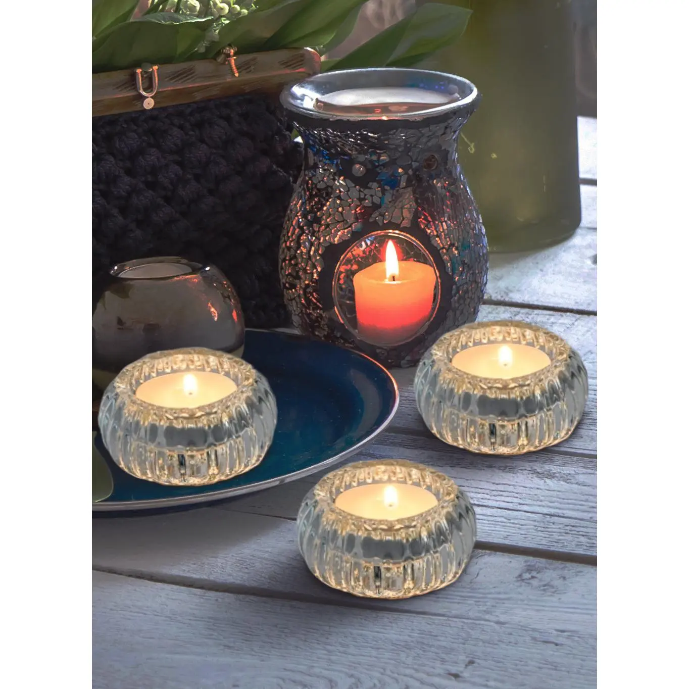 Clear Crystal Tealight Candle Holder Collection