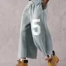 Street Style Badge Graphic Print Drawstring Waist Loose Fit Sports Pants