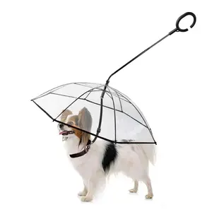 Dog Umbrella for Dogs - Transparent Canopy, Adjustable Handle, Pet Rain Accessory That Keeps Dry