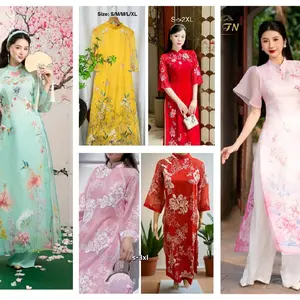 Vietnamese Ao Dai M22 With Pants For Women ( Vietnamese Size )/ Áo Dài Cách Tân Truyền Thống Việt Nam/ Girl Ao Dai / Luna Ao Dai