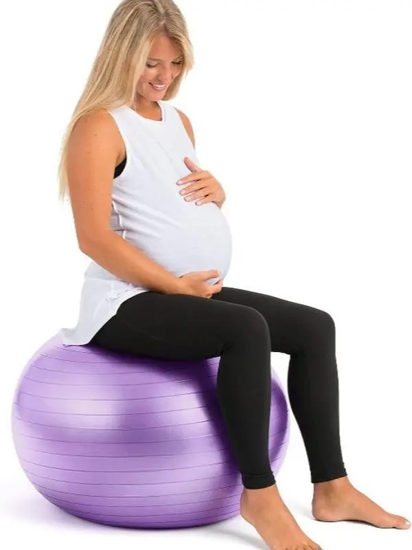 65cm Anti-Burst Exercise Ball, Extra Thick Non-Slip Stability Ball for Women's Pregnancy, Physical Therapy & Labor Support, Includes Pump
