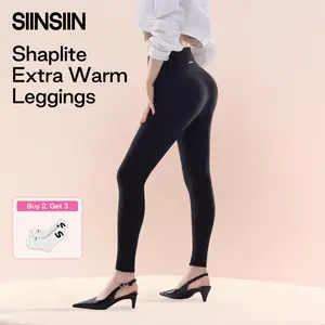 SIINSIIN Extra-Warm Shaplite Lightweight No Fleece Versatile High-Waisted Shaping Leggings - Moisture-Wicking & Breathable Tummy Control Yoga Pants - High-Elastic Workout Leggings for Running, Cycling & Fitness，Skin-Like，Warm-Lock