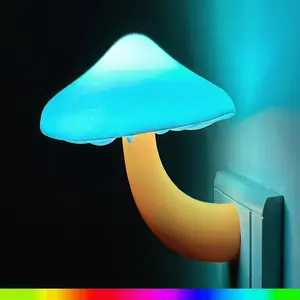 Sensor LED Night Light, Color Changing Mushroom Night Light Plug-in Wall Based Lamp,  for  Adults, Cute Mushroom  Light for Bedroom, Bathroom, Kitchen, Hallway and Stairs