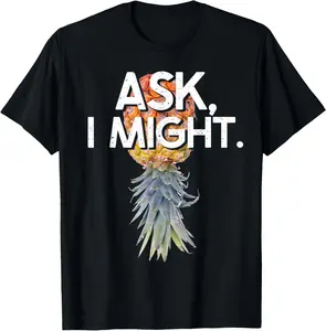 Funny Swinger Upside Down Pineapple Kinky Swinging Item Casual Short Sleeve Cotton T-Shirt