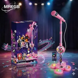 MREGB Kids Karaoke Microphone Toy – Singing Machine with Lights, Music Toy Birthday Gift for Boys & Girls tiktokshopspringglowup
