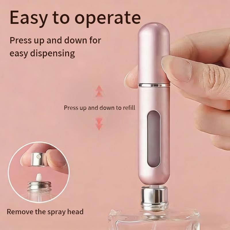 Refillable Perfume Bottle Portable Spray Atomizer High-end Transparent Rotating Fine Mist for All Skin Types
