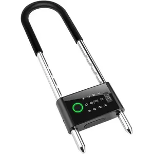 Padlock with Long Shackle, Bike U-Lock with,, App, Auto Lock,Anti-Theft, Combination Lock for Fence, Gate,