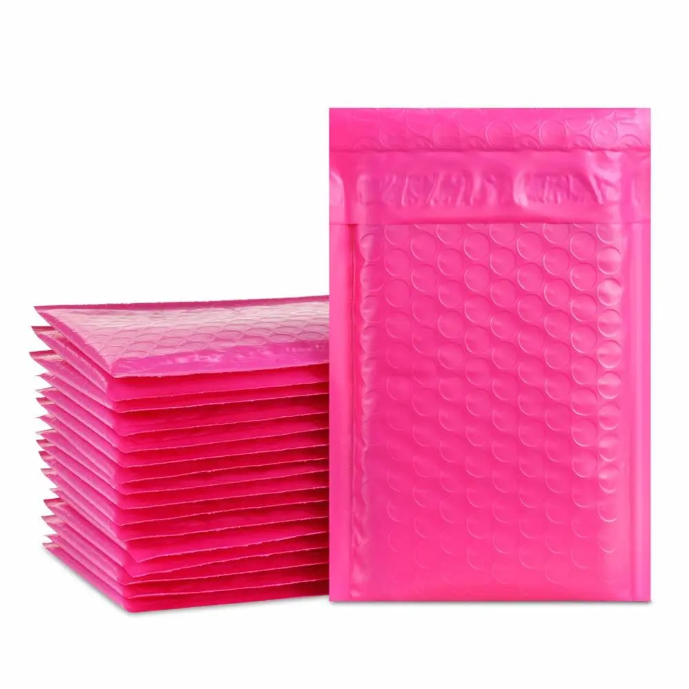 ProLine Pink Poly Bubble Padded Envelopes Self-Sealing Mailers 4X8 (Inner 4x7)