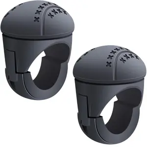 1/2 Packs Silicone Steering Wheel Knob Anti-Slip Universal for Cars Trucks Boats Tractors Black Comfortable Safe Driving Aid with 360° Rotation