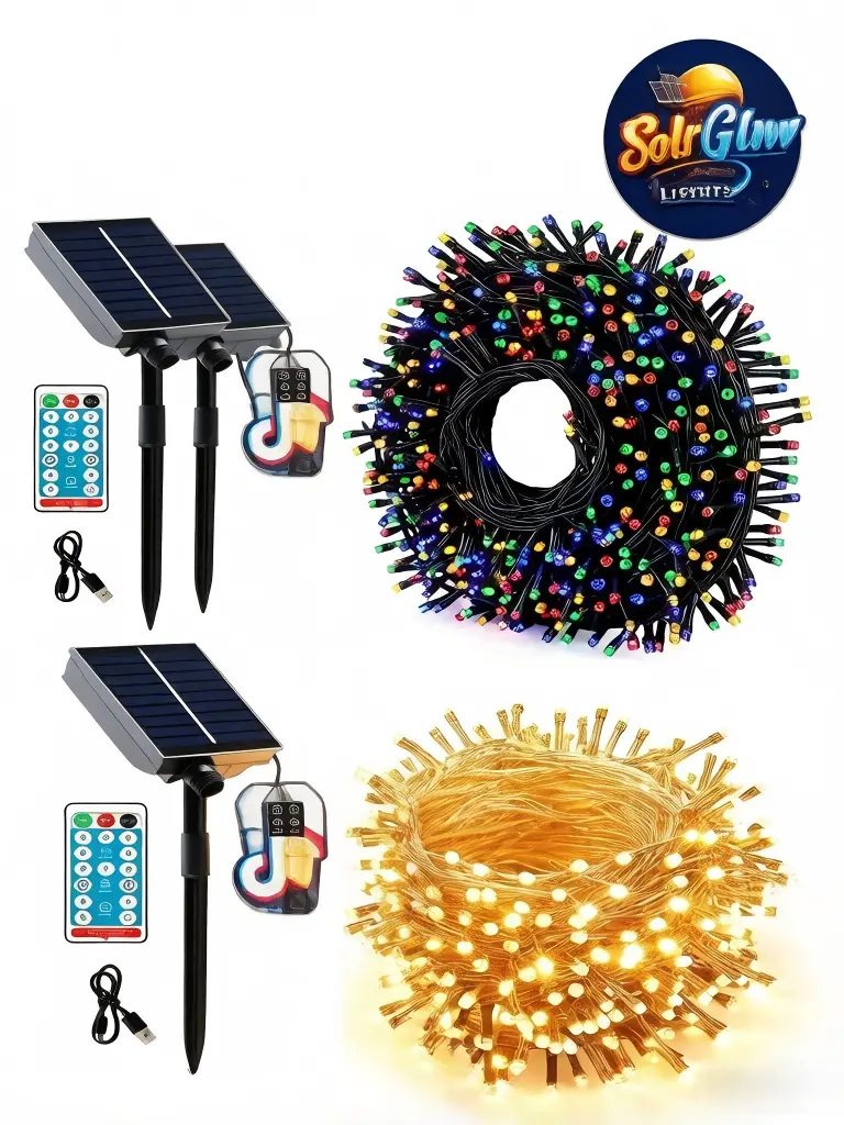 Solar String Lights - 328ft 800 LED RGB Multi-Color Mood Party Lights, 8-Mode Remote Control, Waterproof Outdoor Festival Patio Decor for Wedding, Garden, Mood Lighting