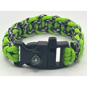 Handmade Cobra Belly Paracord Bracelet with Snake Pendant – Neon Green & Black