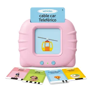 KIDGENIUS Toddler Talking Flash Cards - English-Spanish Bilingual Educational Toy, 122 Cards with 244 Sight Words, Screen-Free Audio Device for Kids 1-8 Years Old, Preschool Prep & Travel Play