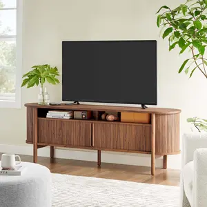 Modway Cadence 71" Curved TV Stand in Walnut