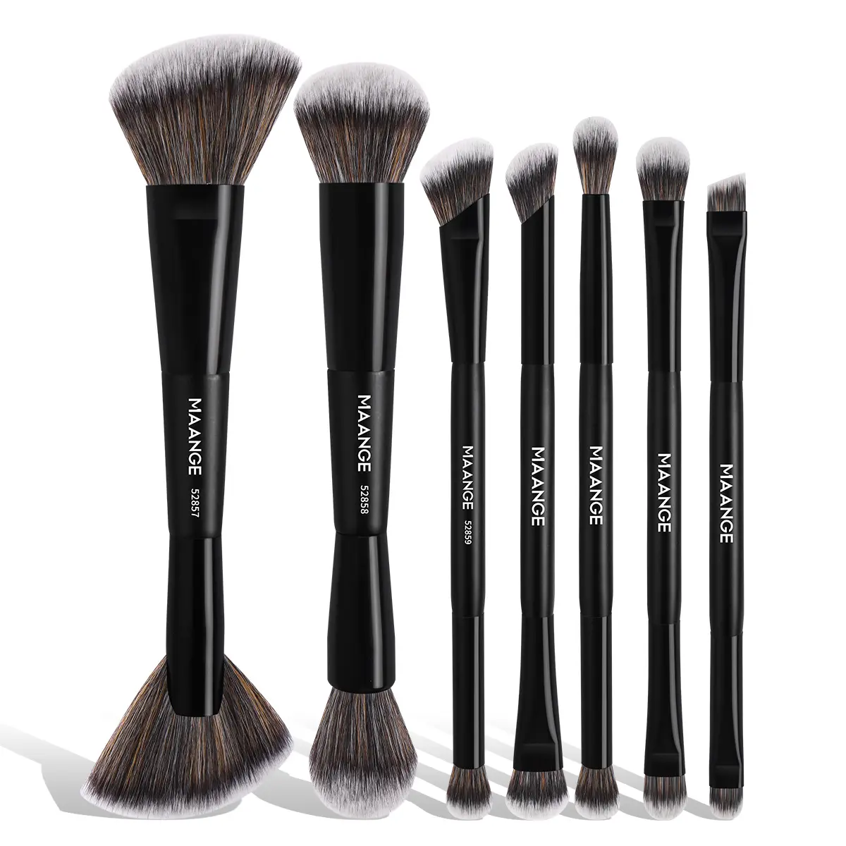 MAANGE 7pcs Double-ended Makeup Brushes, Professional Cosmetic Tools for Foundation Concealer Blush Eyeshadow Contour Bronzer Powder Blending Eyebrow Eyeliner, Perfect for Beginners and Makeup Enthusiasts, Gift for Women & Girls, Makeup Brushes Set