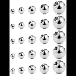 16 stainless steel body jewelry replacement ball, 25 pieces/minimalist fashion beads suitable for lip, tongue, nose, and ear decoration, DIY jewelry accessories for men and women