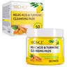 Yecuce Turmeric Kojic Acid Vitamin C Soft Pads - Alcohol-Free, Gentle Exfoliation, Comfortable Use Skin Care Product with Cleansing Benefits for Adults (30 or 50 Pads)