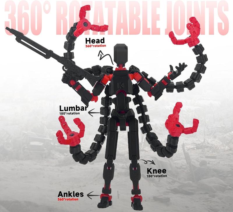 T13 Nova Action Figure 3D Printed Multi-Jointed Movable Robot 5.5 Inch Assembled Desktop Decoration for Game Enthusiasts