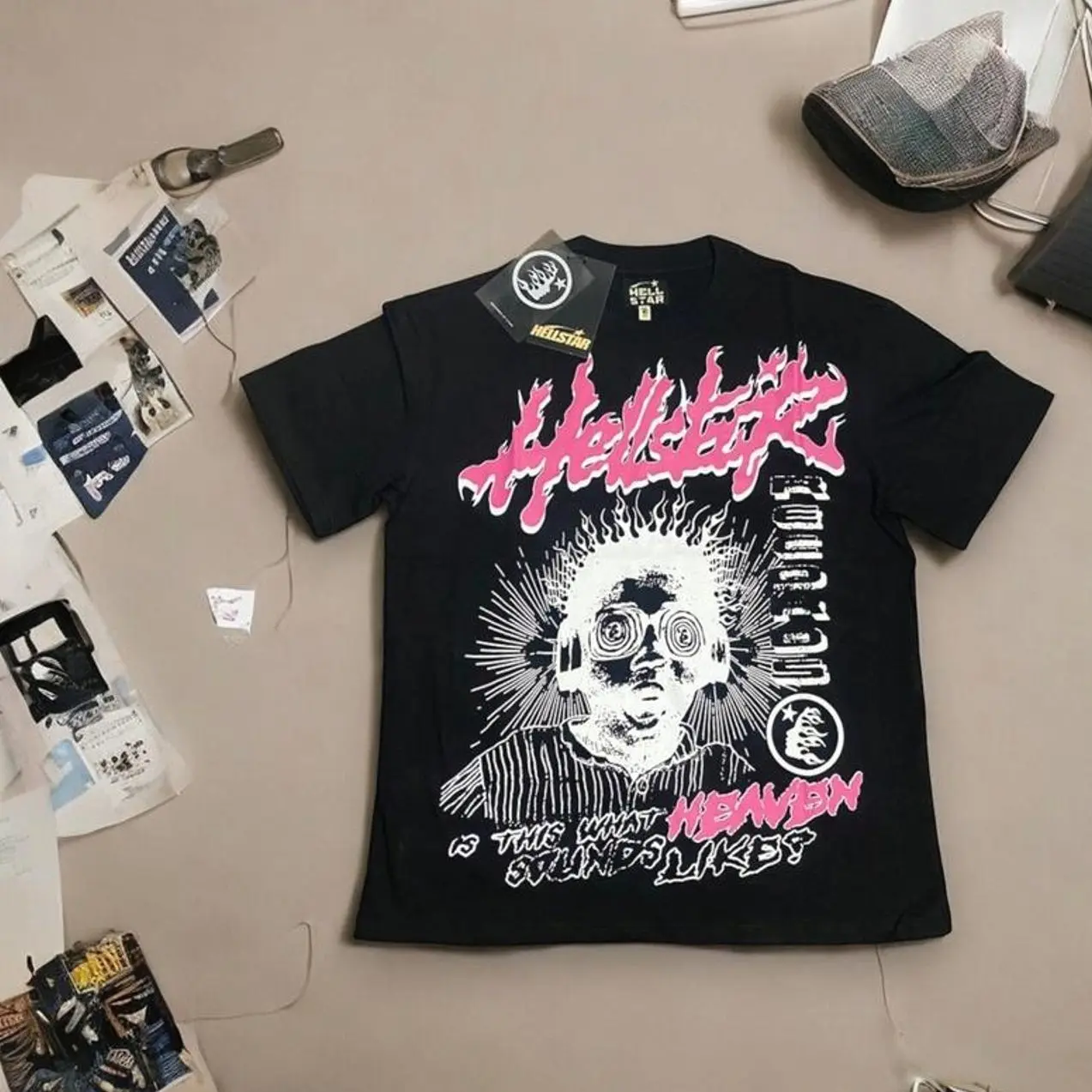 Hell-star Record Is This Heaven Sound Like Y2K Aesthetic T Shirt, Harajuku Tee, Goth Punk T-Shirt, Alternative Clothing, Y2k Graphic Shirt, Unisex Shirt, Cotton Shirt, Vintage Shirt, Crewneck Shirt, Streetwear, Oversized T-Shirt 3S0