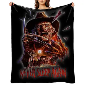 freddy-krueger-Flannel Throw Blanket for Girls Boys- Ultra Soft, Anti-Shrink & Wrinkle-Resistant ,Quick-Dry, Machine Washable Cozy Throw ,Perfect Gift for Kids Adults A-3