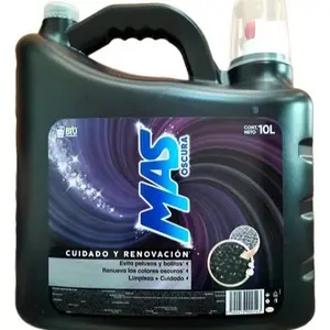 MAS Detergente MÁS COLOR NEGRO 10L - Cuidado y Renovación - Avoids Pelusas and Bolitas - 10 Liter Bottle