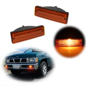 2pcs Front Bumper Amber Signal lamps Light for 1988 1989 1990 1991 1992 1993 1994 1995 1996 1997 Nissan D21 Hardbody / 88-95 Pathfinder,Replace OEM NI2521108 / NI2520108