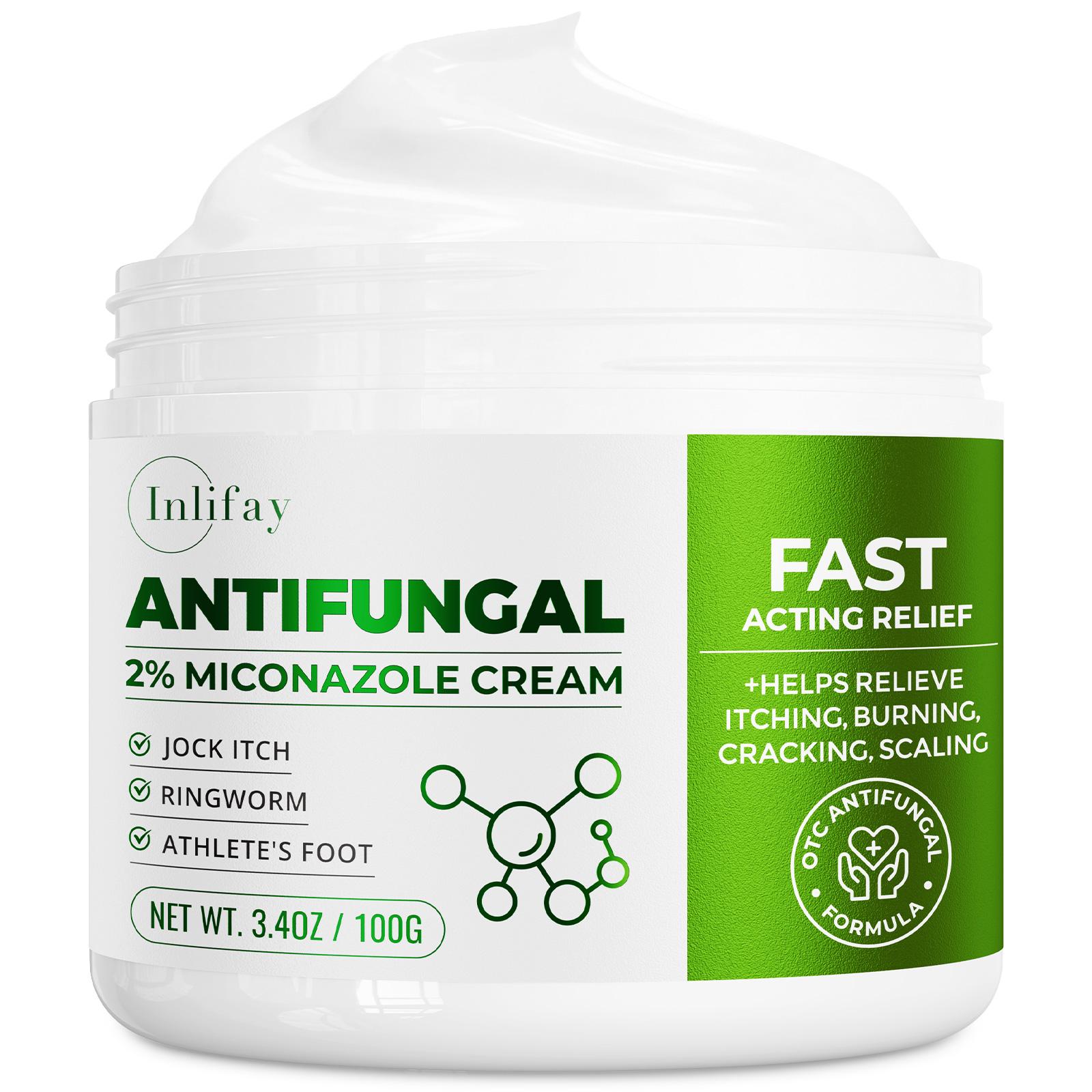Inlifay Antifungal Cream, Advanced 2% Miconazole Nitrate for Athlete's Foot, Ringworm & Jock Itch. Effective Anti Itch Relief for Peeling, Cracked Skin & Sweaty Odor. Gentle Daily Foot & Body Care Routine for Men & Women Inlifay Antifungal Cream, Advanced 2% Miconazole Nitrate for Athlete's Foot, Ringworm & Jock Itch. Effective Anti Itch Relief for Peeling, Cracked Skin & Sweaty Odor. Gentle Daily Foot & Body Care Routine for Men & Women