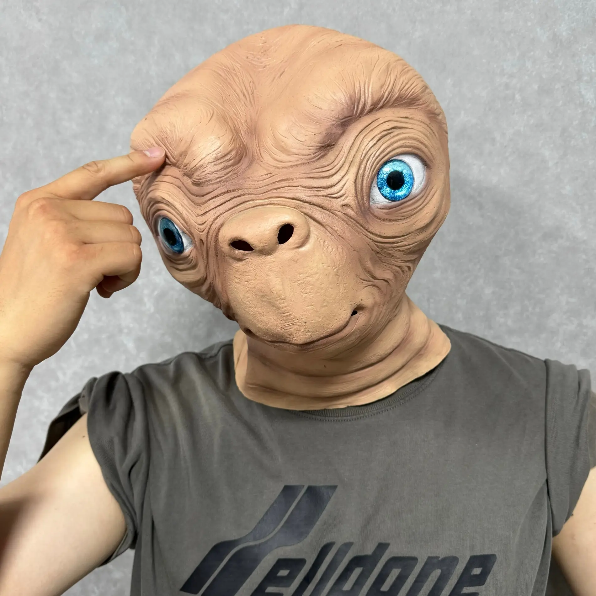 Realistic Et Alien Latex Mask with Blue Eyes, Full Head Rubber Design ...