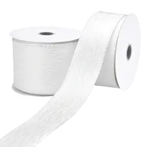 Christmas Embossed Wood Satin Ribbon, 10-yard